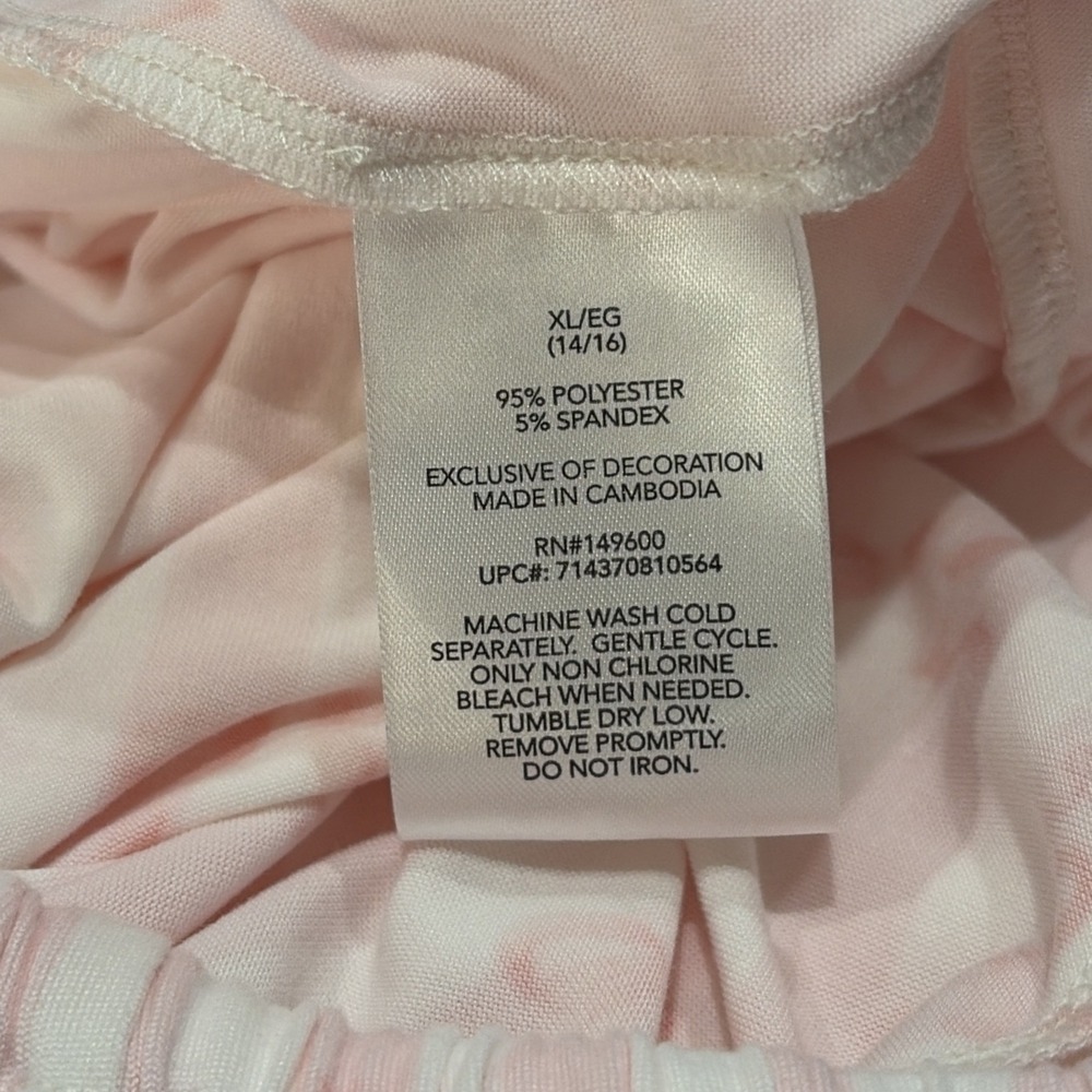 Flora Nikrooz Pajama Set Women XL 14-16 Pink White 2-Piece Top & Pants Sleepwear - Picture 14 of 15